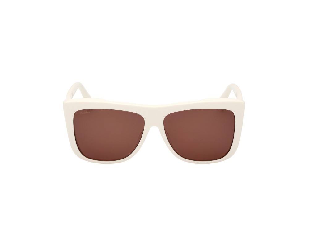 Sonnenbrillen MaxMara Lee1 MM0066 (21E) farbe bianco  form geometrisch gläser marrone
