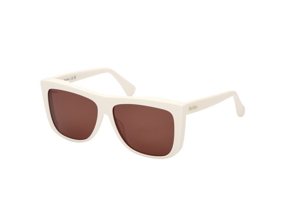 Sonnenbrillen MaxMara Lee1 MM0066 (21E) farbe bianco  form geometrisch gläser marrone