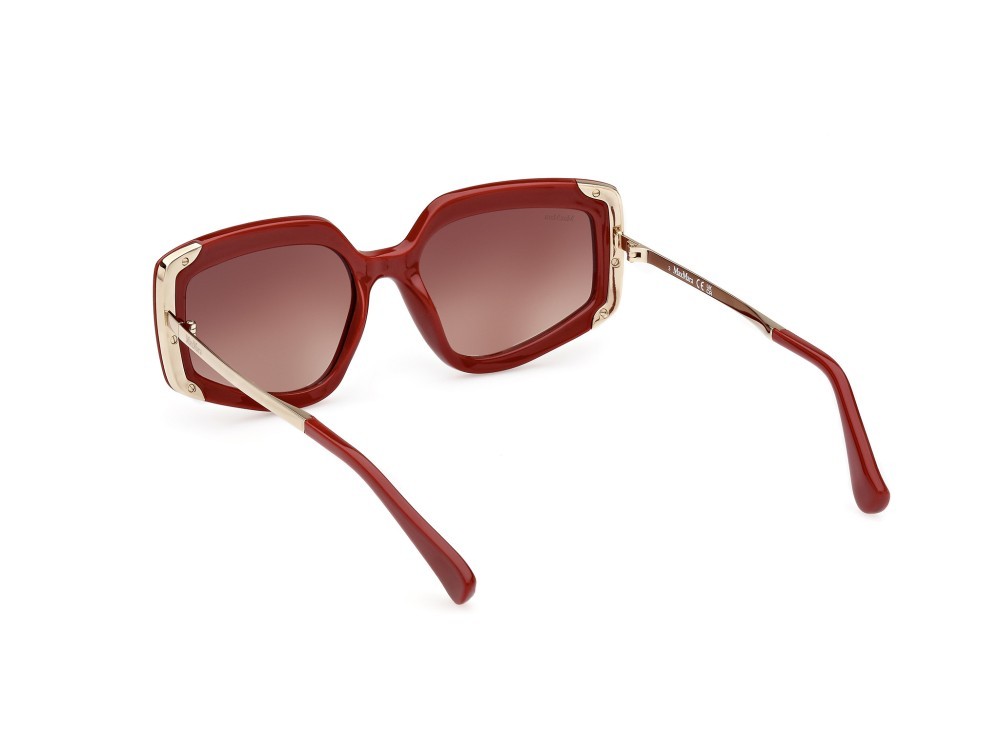 Sonnenbrillen MaxMara Design7 MM0069 (66F) farbe rosso lucido form geometrisch gläser marrone grad.