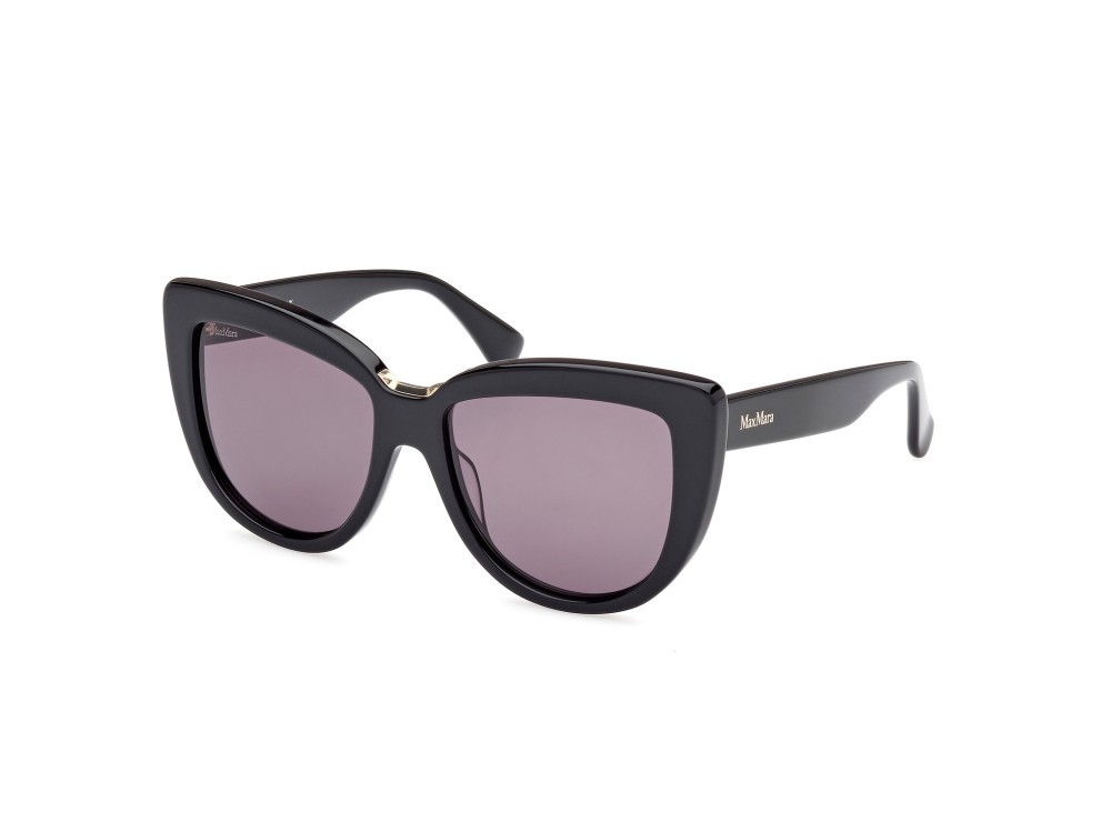 Sonnenbrillen MaxMara Spark2 MM0076 (01A) farbe nero lucido form cat-eye gläser fumo