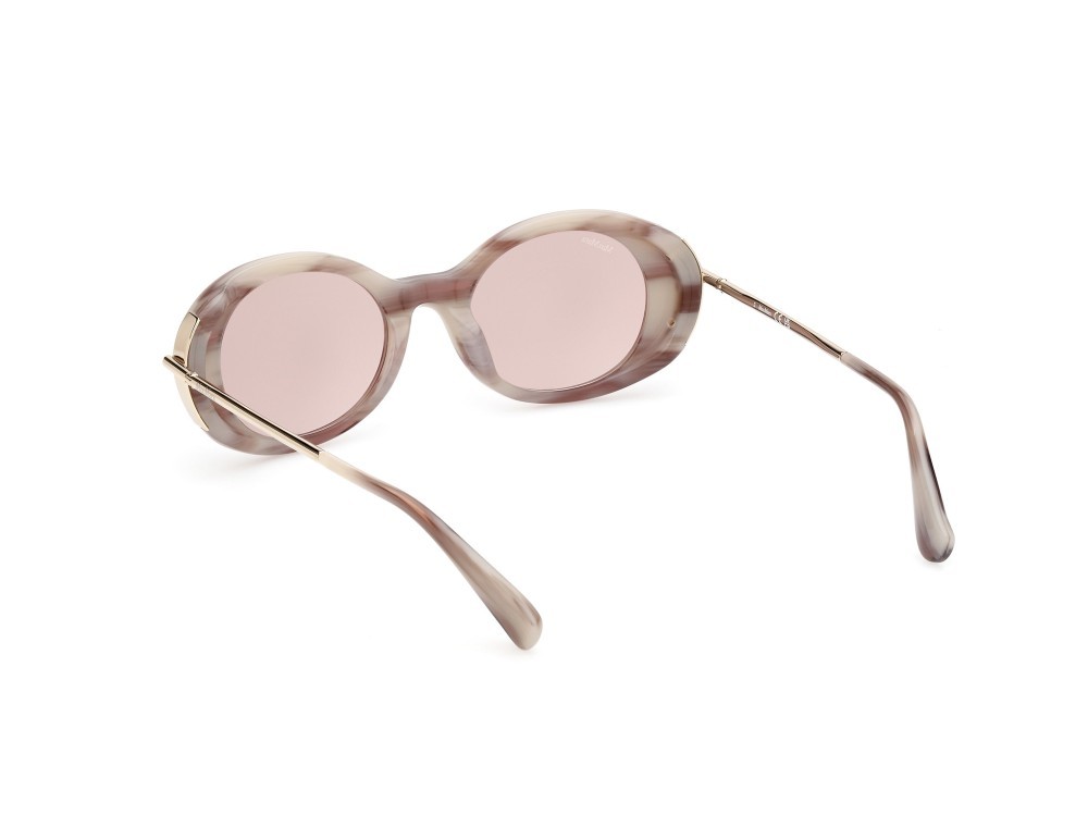 Sonnenbrillen MaxMara Malibu10 MM0080 (60G) farbe corno beige form rund gläser marrone specchiato