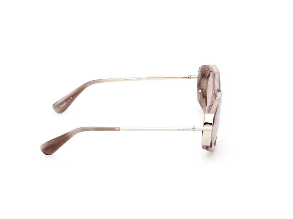 Sonnenbrillen MaxMara Malibu10 MM0080 (60G) farbe corno beige form rund gläser marrone specchiato