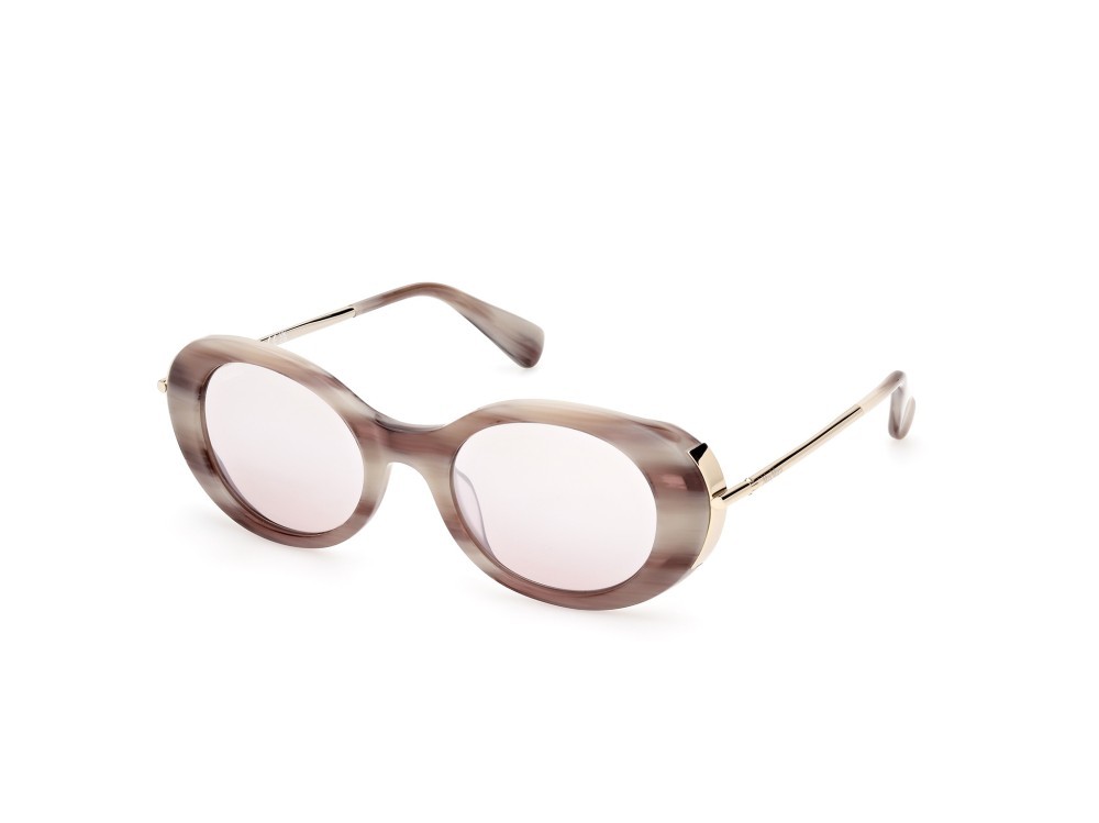 Sonnenbrillen MaxMara Malibu10 MM0080 (60G) farbe corno beige form rund gläser marrone specchiato