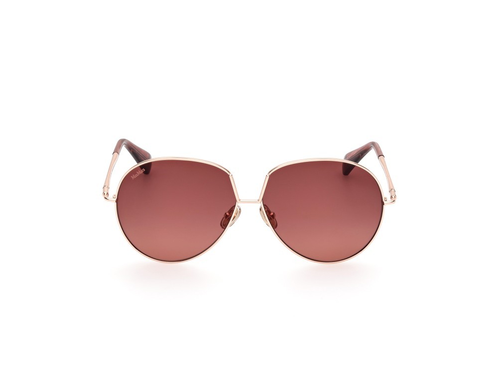 Sonnenbrillen MaxMara Design8 MM0081 (28F) farbe oro rosè lucido form aviator gläser marrone grad.