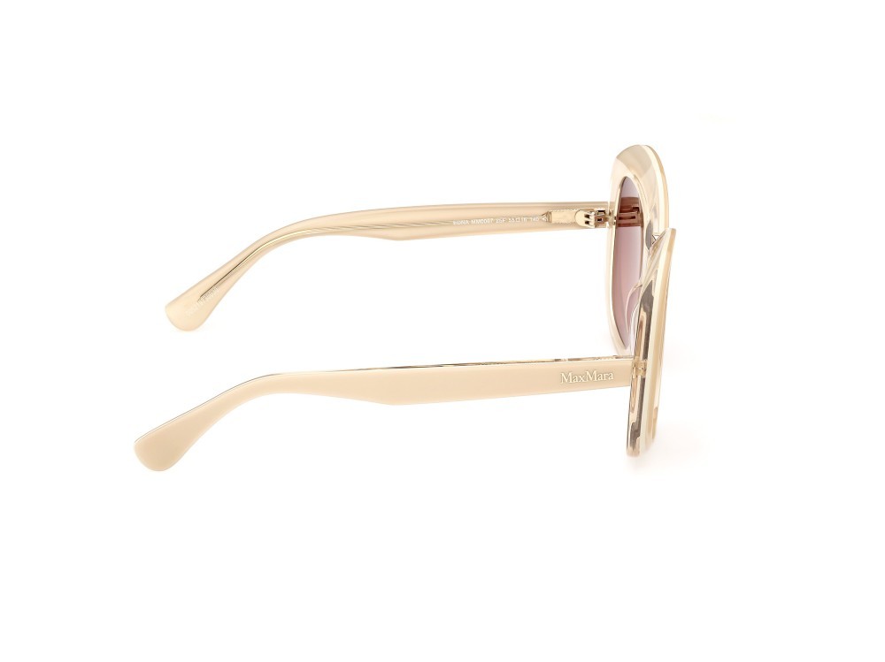 Sonnenbrillen MaxMara Edna MM0087 (25F) farbe avorio lucido form rund gläser marrone sfumato