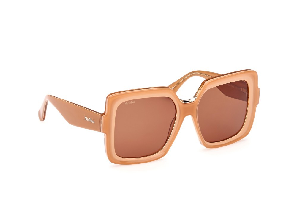 Sonnenbrillen MaxMara Ernest MM0088 (44E) farbe arancio chiaro lucido form quadratisch gläser marrone
