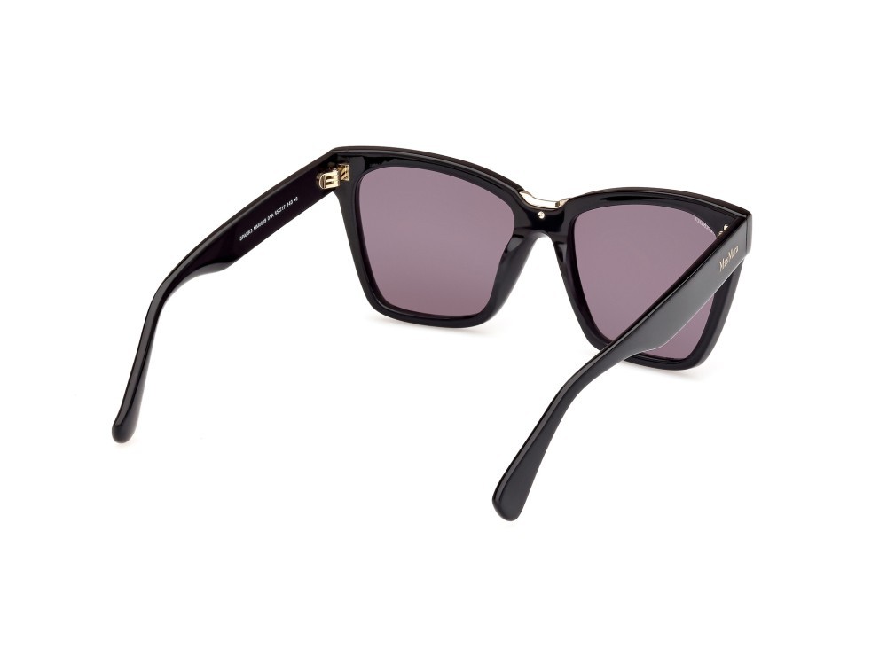 Occhiali da sole MaxMara Spark3 MM0089 (01A) colore nero lucido forma rettangolare lenti fumo