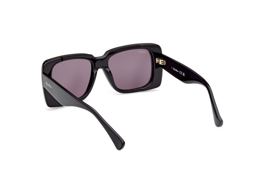 Occhiali da sole MaxMara Glimpse3 MM0091 (01A) colore nero lucido forma rettangolare lenti fumo 