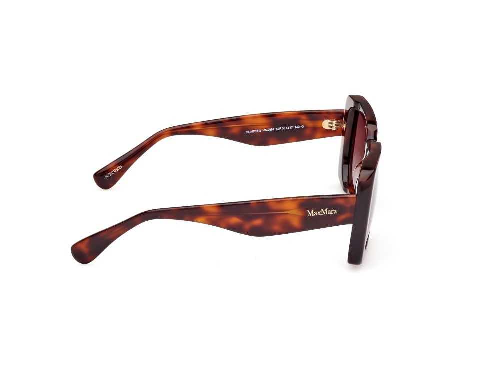 Occhiali da sole MaxMara Glimpse3 MM0091 (52F) colore avana scura forma rettangolare lenti marrone sfumato