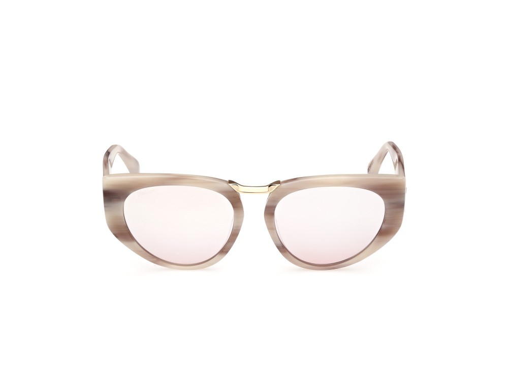 Sonnenbrillen MaxMara Bridge1 MM0093 (60G) farbe corno beige form cat-eye gläser marrone sfumato