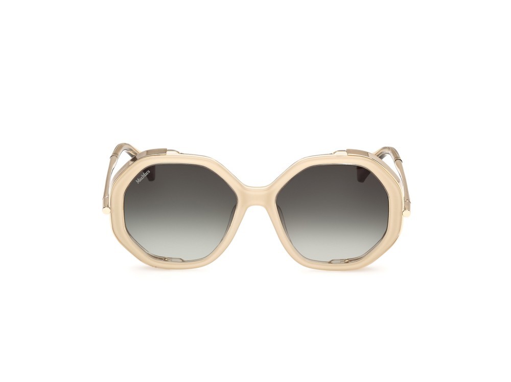 Sonnenbrillen MaxMara Liz MM0094 (25P) farbe avorio lucido form geometrisch gläser verde sfumato
