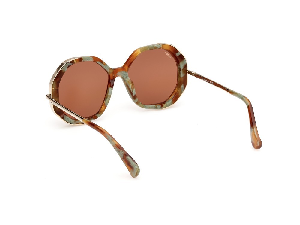 Occhiali da sole MaxMara Liz MM0094 (56E) colore avana colorata forma geometrico lenti marrone