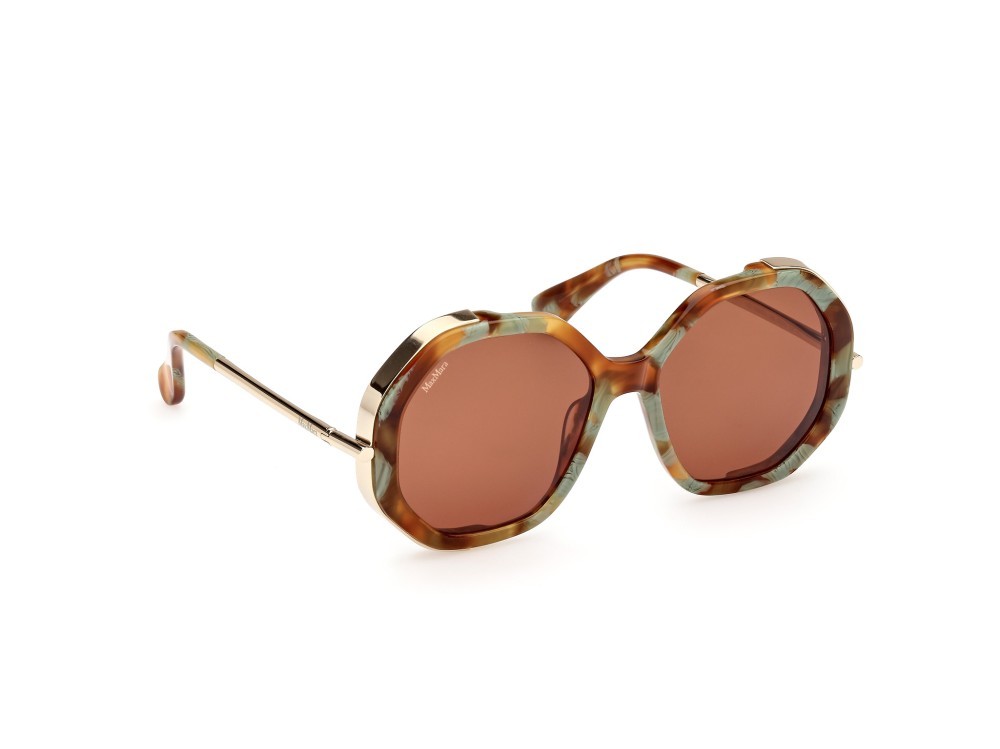 Occhiali da sole MaxMara Liz MM0094 (56E) colore avana colorata forma geometrico lenti marrone