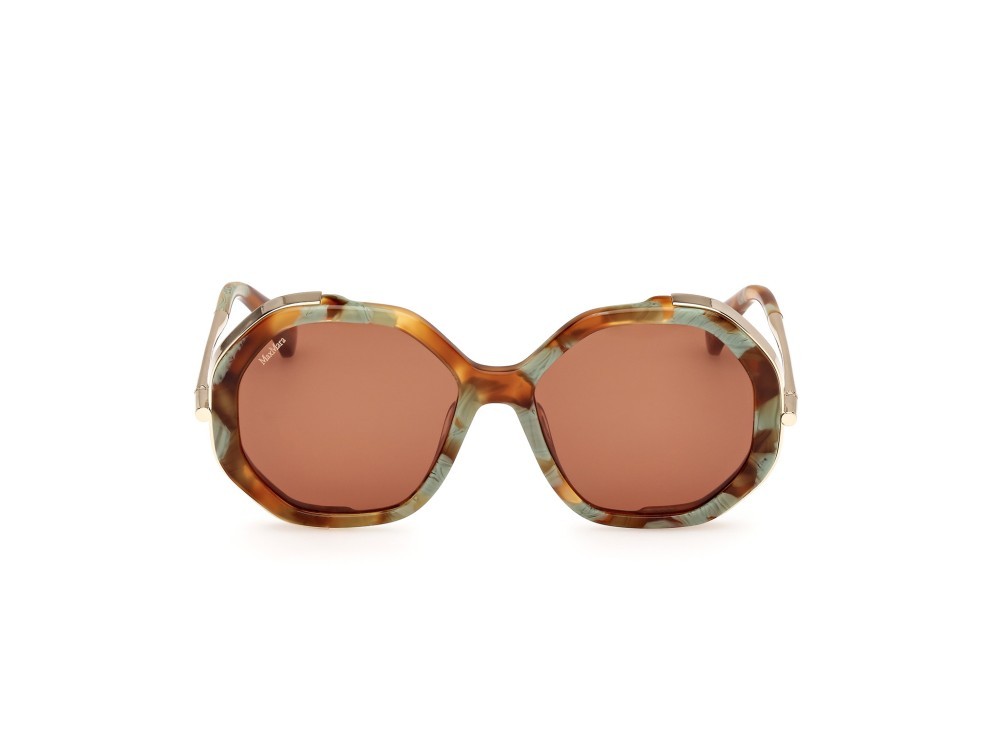 Occhiali da sole MaxMara Liz MM0094 (56E) colore avana colorata forma geometrico lenti marrone