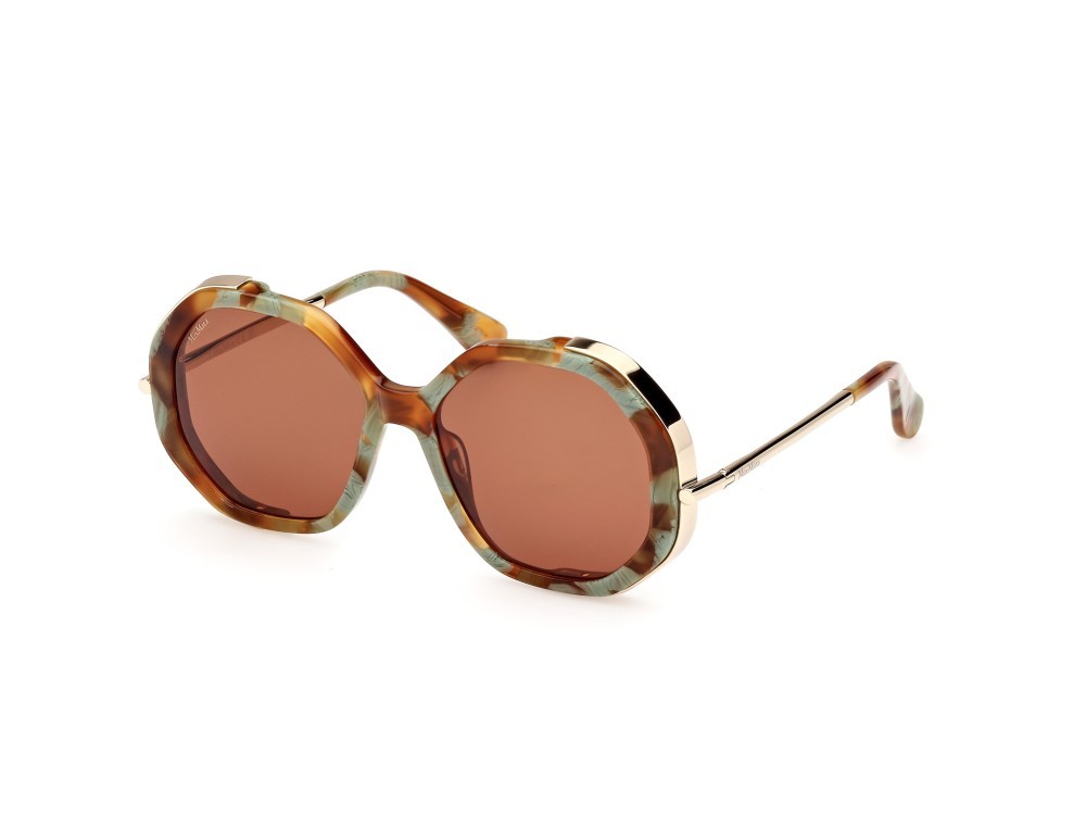 Occhiali da sole MaxMara Liz MM0094 (56E) colore avana colorata forma geometrico lenti marrone