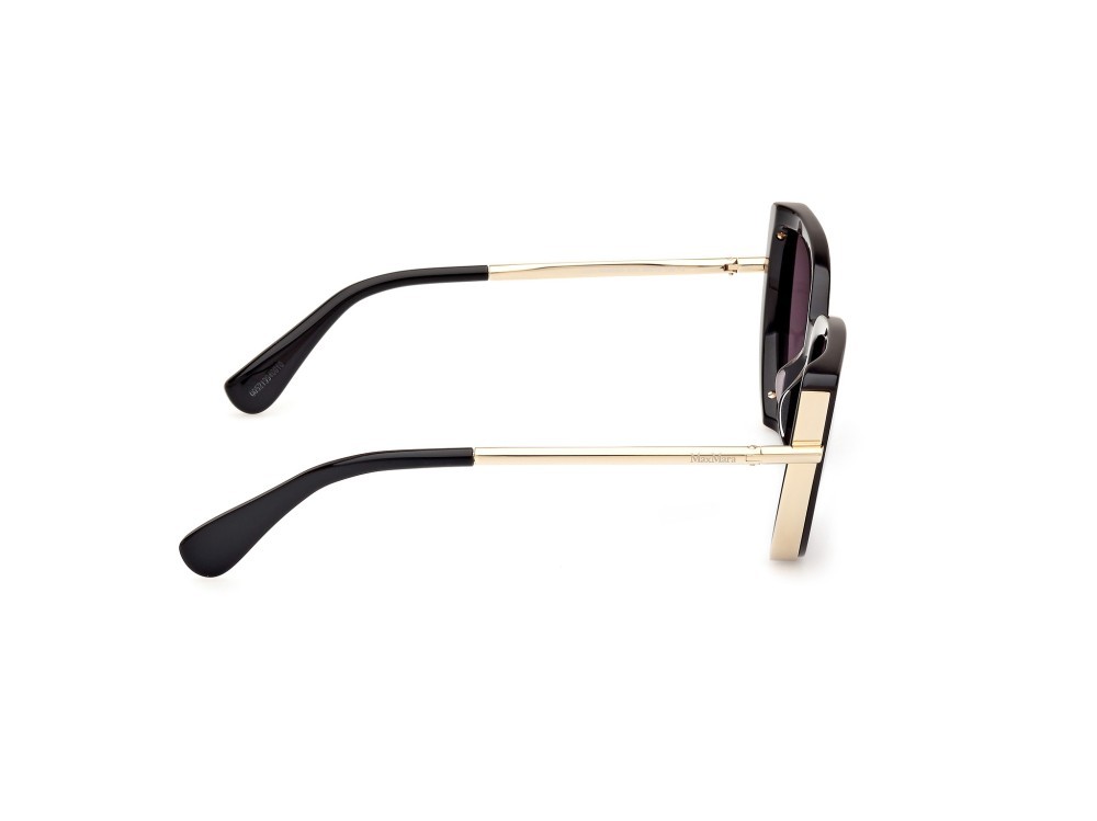 Sonnenbrillen MaxMara Liz1 MM0095 (01A) farbe nero lucido form cat-eye gläser fumo
