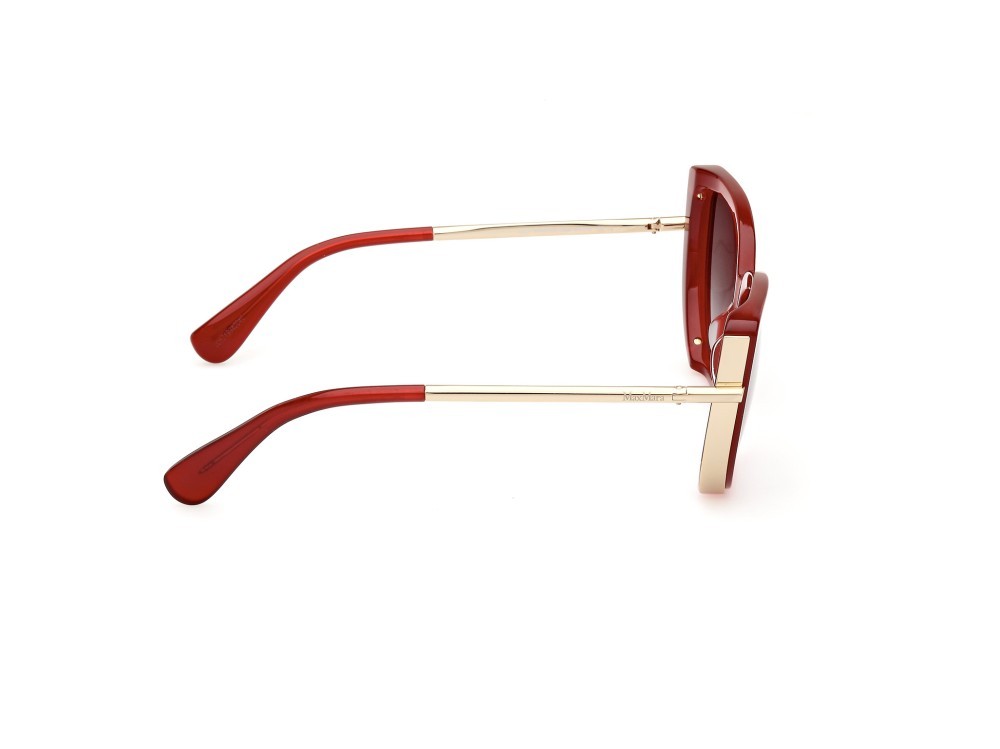 Sonnenbrillen MaxMara Liz1 MM0095 (66B) farbe rosso scuro lucido form cat-eye gläser fumo grad.