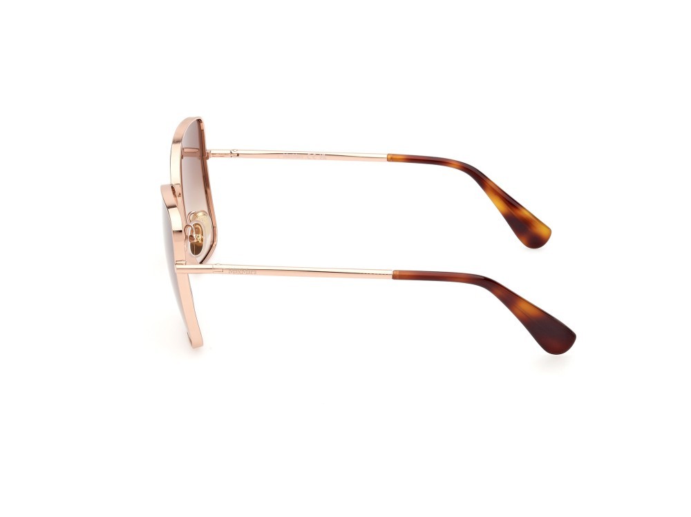 Occhiali da sole MaxMara Menton1 MM0097 (28F) colore oro rosè lucido forma farfalla lenti marrone sfumato