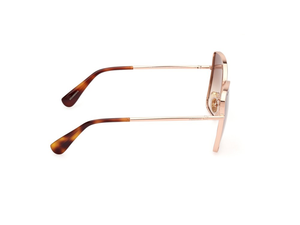 Occhiali da sole MaxMara Menton1 MM0097 (28F) colore oro rosè lucido forma farfalla lenti marrone sfumato
