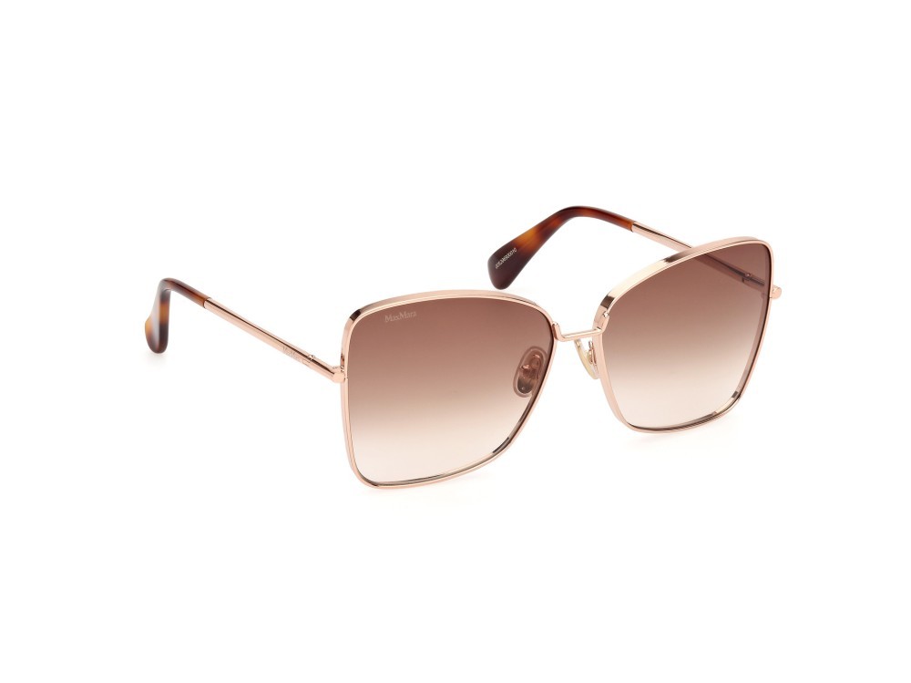 Occhiali da sole MaxMara Menton1 MM0097 (28F) colore oro rosè lucido forma farfalla lenti marrone sfumato