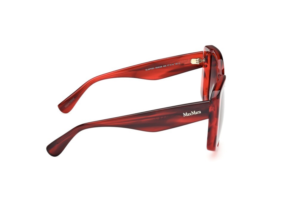 Sonnenbrillen MaxMara Glimpse6 MM0098 (66B) farbe rosso monocolore form quadratisch gläser fumo grad.