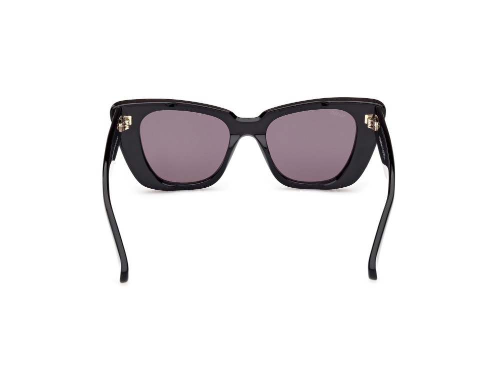 Occhiali da sole MaxMara Glimpse5 MM0099 (01A) colore nero lucido forma farfalla lenti fumo