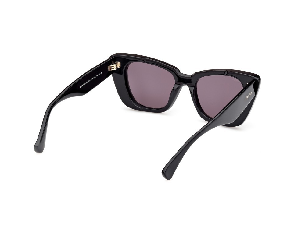 Occhiali da sole MaxMara Glimpse5 MM0099 (01A) colore nero lucido forma farfalla lenti fumo