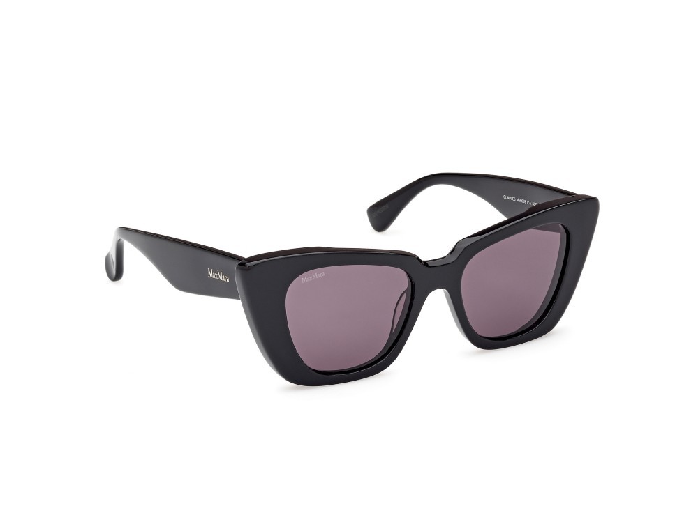 Occhiali da sole MaxMara Glimpse5 MM0099 (01A) colore nero lucido forma farfalla lenti fumo