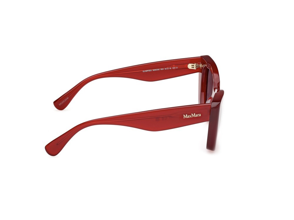 Sonnenbrillen MaxMara Glimpse5 MM0099 (66A) farbe rosso scuro lucido form schmetterling gläser fumo