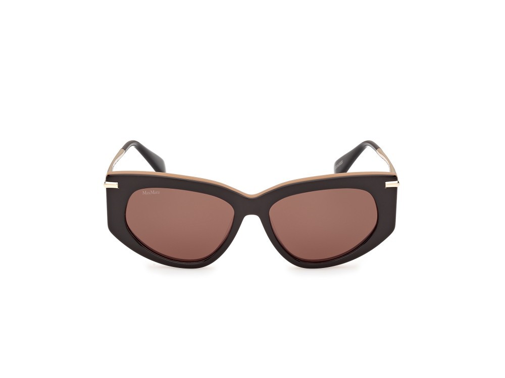 Sonnenbrillen MaxMara Beth MM0100 (50E) farbe marrone scuro lucido form rund gläser marrone