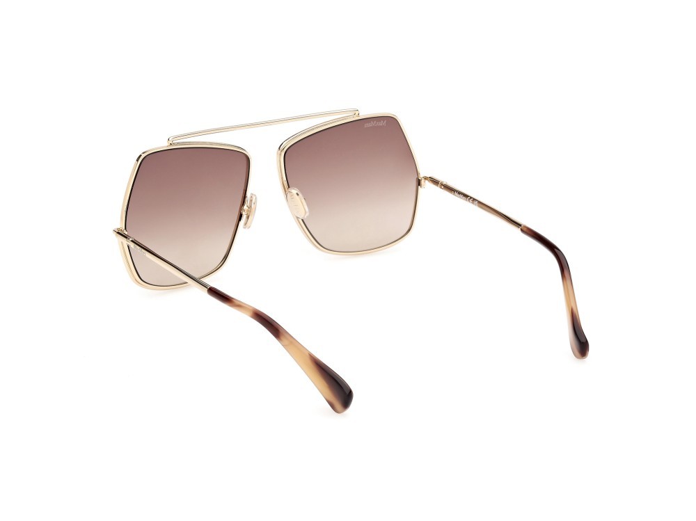 Sonnenbrillen MaxMara Elsapetite MM0102 (32F) farbe oro pallido lucido form aviator gläser marrone sfumato
