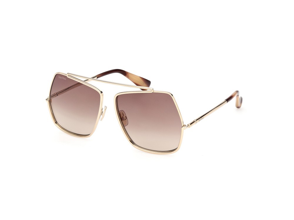 Sonnenbrillen MaxMara Elsapetite MM0102 (32F) farbe oro pallido lucido form aviator gläser marrone sfumato