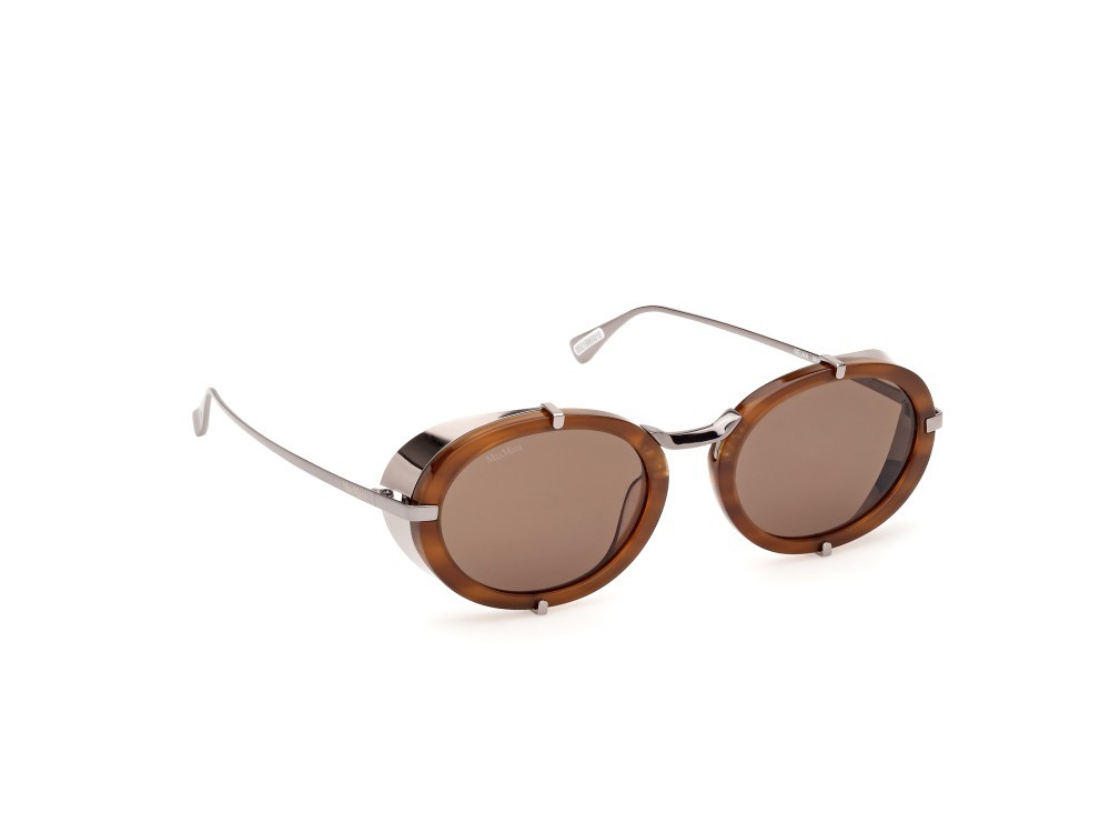 Sonnenbrillen MaxMara Selma MM0103 (50E) farbe marrone chiaro striato form rund gläser marrone