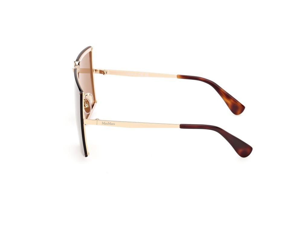 Occhiali da sole MaxMara MM0117 (32E) colore oro pallido lucido forma mask lenti marrone