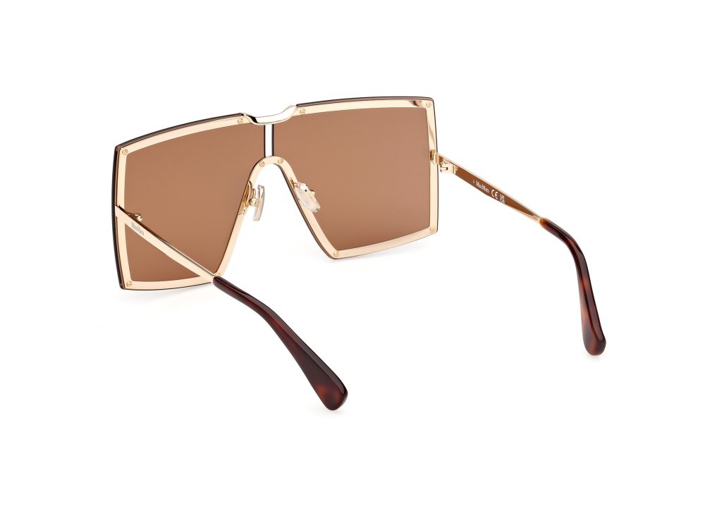 Occhiali da sole MaxMara MM0117 (32E) colore oro pallido lucido forma mask lenti marrone