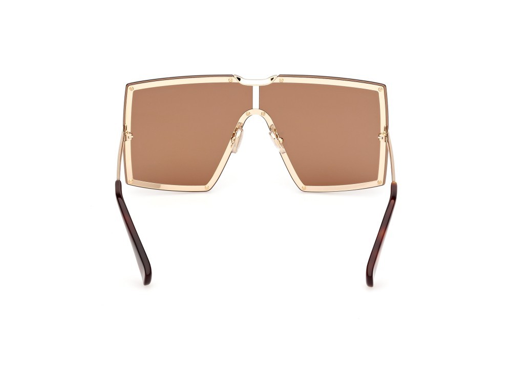Occhiali da sole MaxMara MM0117 (32E) colore oro pallido lucido forma mask lenti marrone