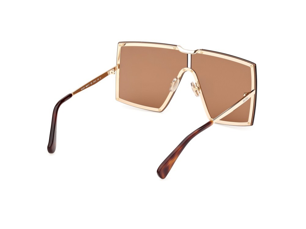 Occhiali da sole MaxMara MM0117 (32E) colore oro pallido lucido forma mask lenti marrone