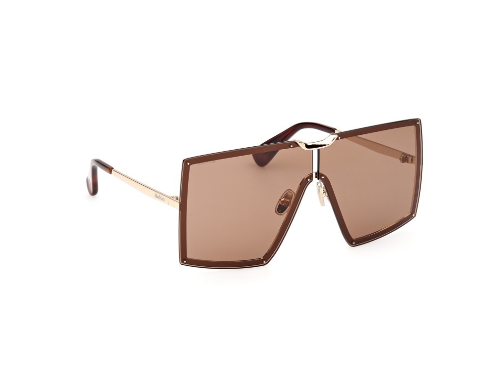Occhiali da sole MaxMara MM0117 (32E) colore oro pallido lucido forma mask lenti marrone