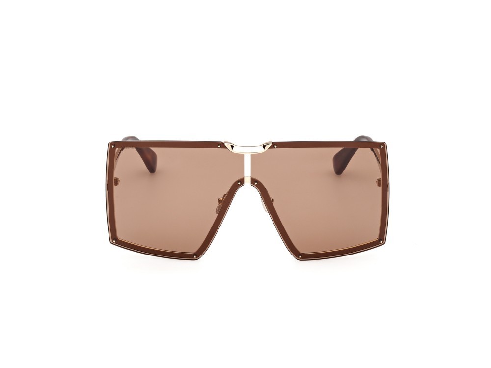 Occhiali da sole MaxMara MM0117 (32E) colore oro pallido lucido forma mask lenti marrone