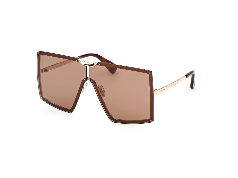 Occhiali da sole MaxMara MM0117 (32E) colore oro pallido lucido forma mask lenti marrone