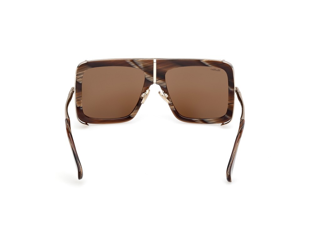 Occhiali da sole MaxMara Jean MM0119 (62E) colore corno marrone - oro pallido lucido forma rettangolare lenti marrone
