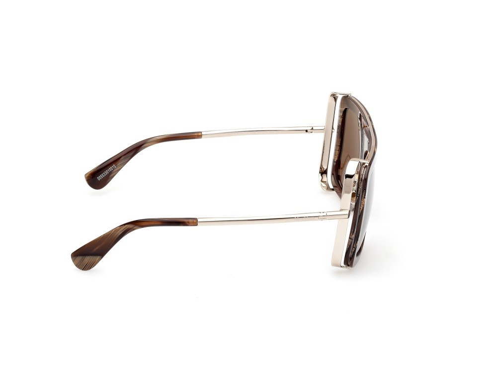 Occhiali da sole MaxMara Jean MM0119 (62E) colore corno marrone - oro pallido lucido forma rettangolare lenti marrone