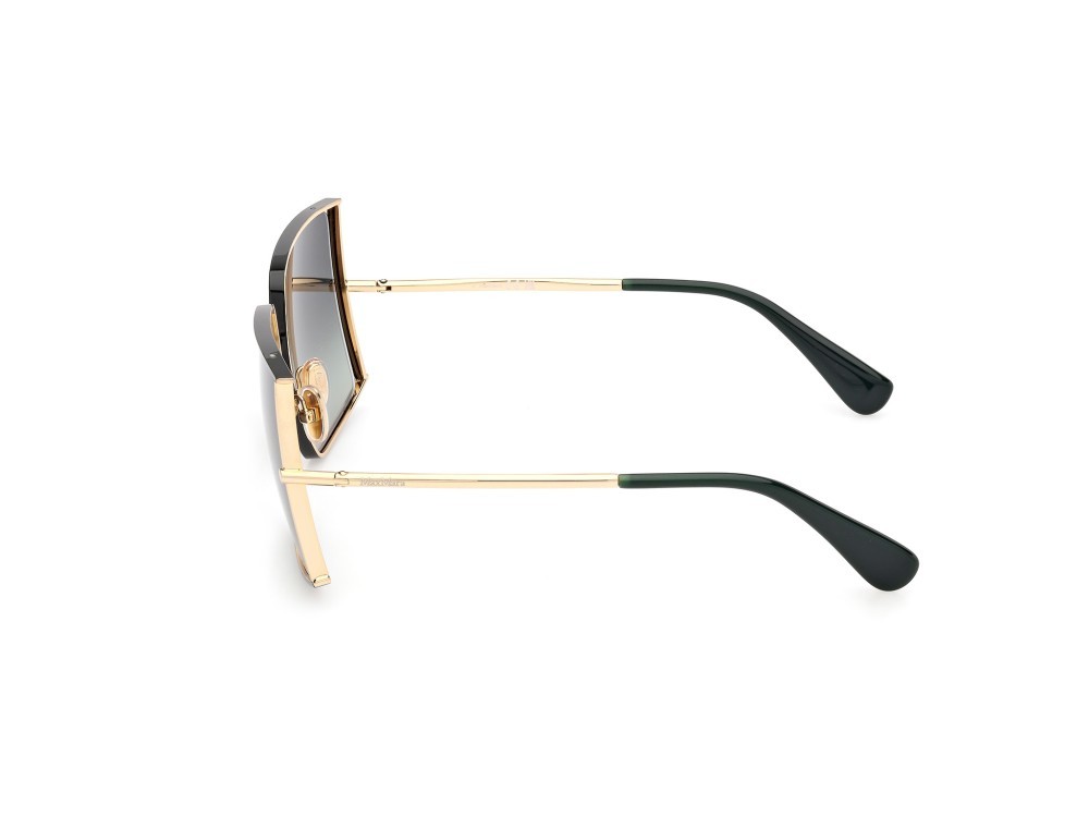 Occhiali da sole MaxMara MM0120 (98P) colore verde scuro lucido - oro endura lucido forma rettangolare lenti verde sfumato 