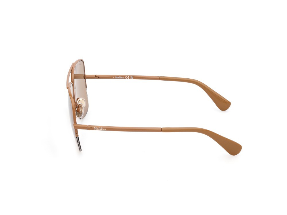 Occhiali da sole MaxMara MM0121 (45E) colore marrone chiaro lucido forma aviator lenti marrone