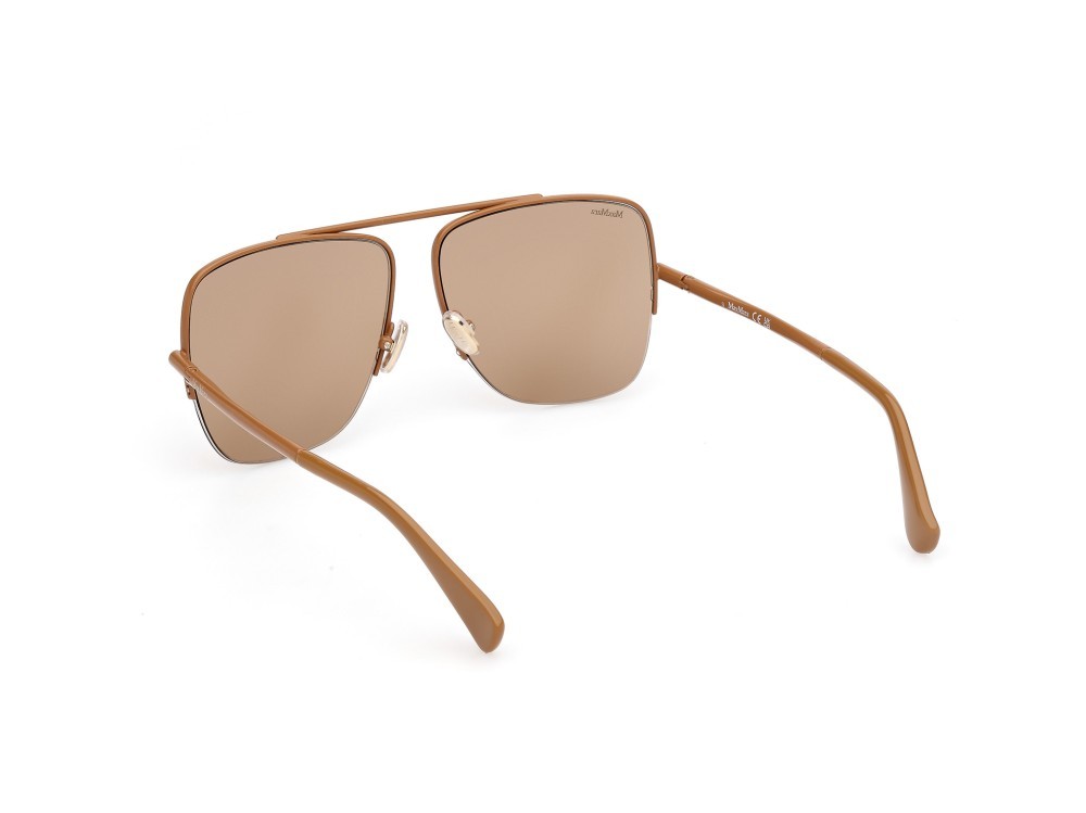 Occhiali da sole MaxMara MM0121 (45E) colore marrone chiaro lucido forma aviator lenti marrone