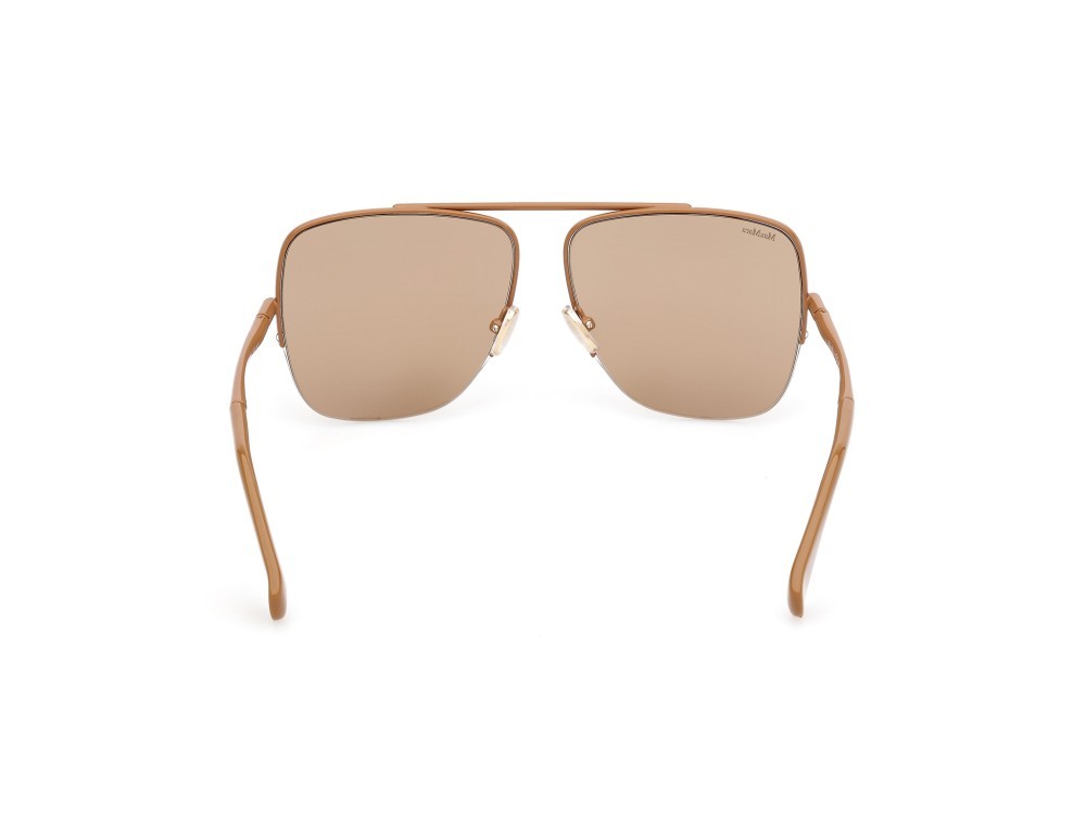Occhiali da sole MaxMara MM0121 (45E) colore marrone chiaro lucido forma aviator lenti marrone