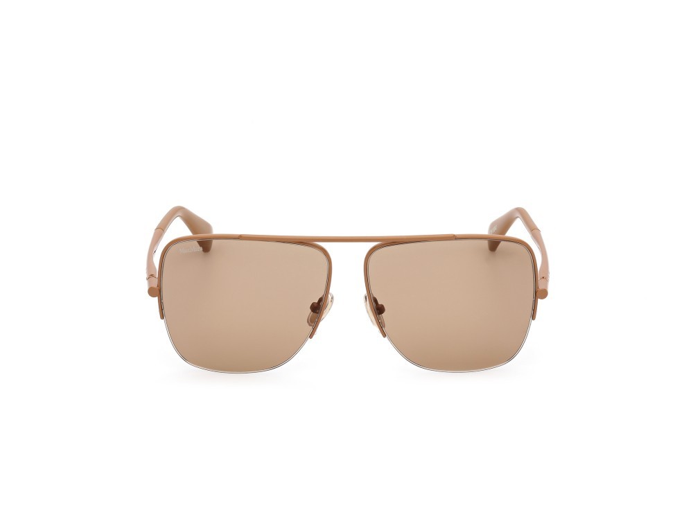Occhiali da sole MaxMara MM0121 (45E) colore marrone chiaro lucido forma aviator lenti marrone