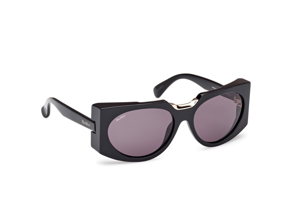 Occhiali da sole MaxMara Spark5 MM0123 (01A) colore nero lucido forma rettangolare lenti fumo