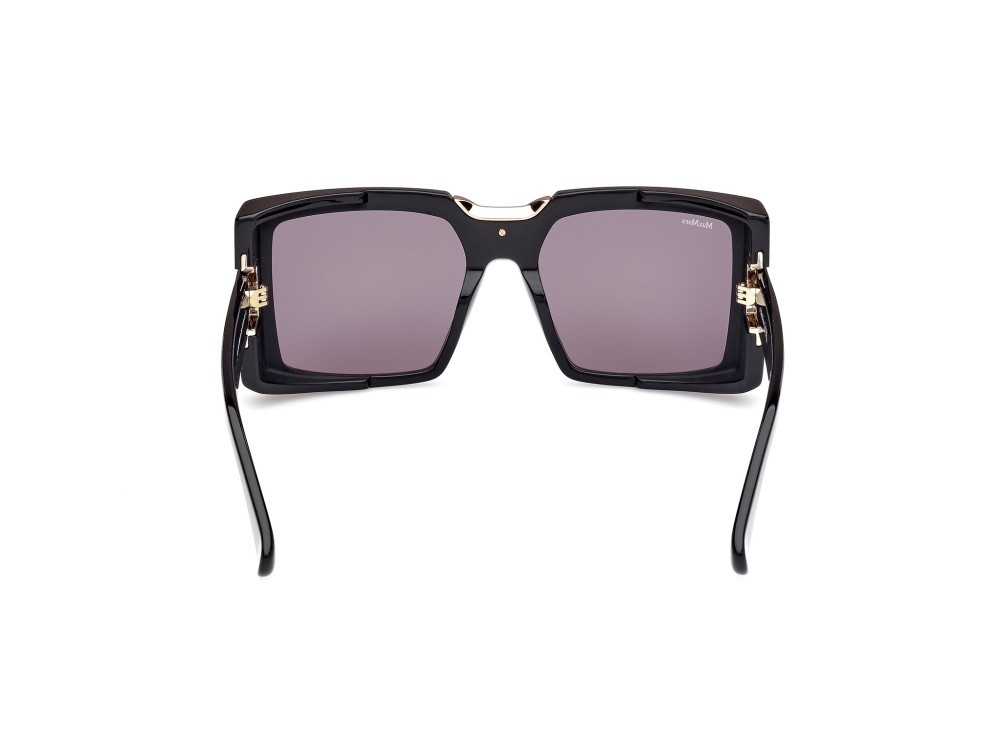 Occhiali da sole MaxMara Spark6 MM0124 (01A) colore nero lucido forma rettangolare lenti fumo