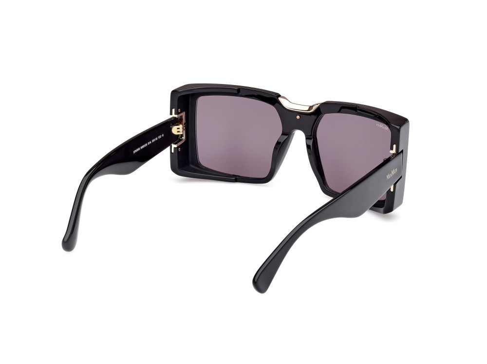 Occhiali da sole MaxMara Spark6 MM0124 (01A) colore nero lucido forma rettangolare lenti fumo